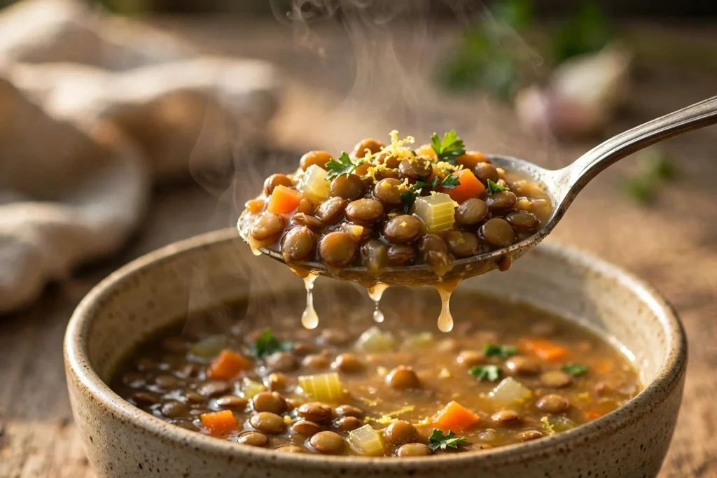 The Best Lentil Soup 5 lentil soup recipe final bowl